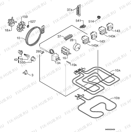 Взрыв-схема плиты (духовки) Zanussi ZOU646W - Схема узла Electrical equipment 268